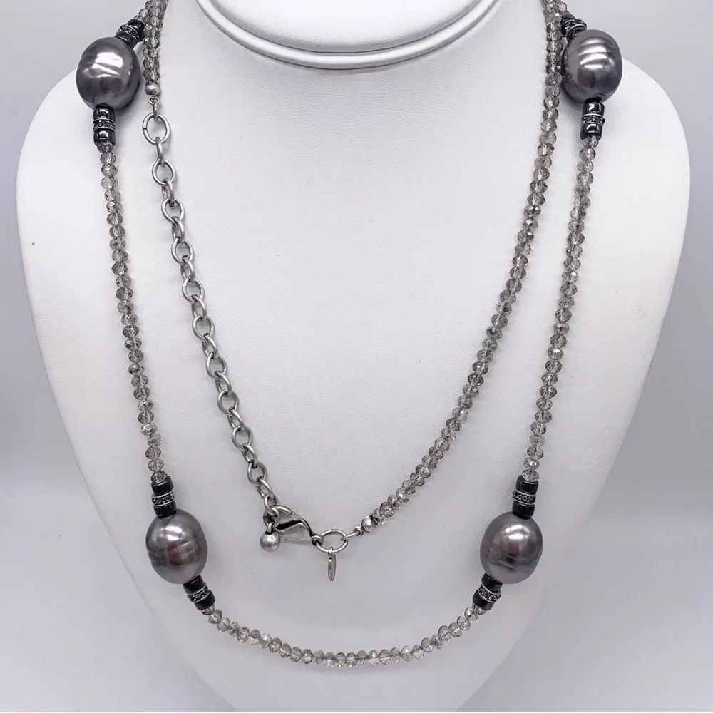 Chico’s Gray Beaded Necklace